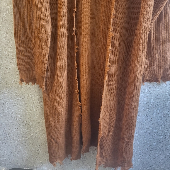 Derek Heart, Sweater, Long, Rust/Orange,Distressed Trim Design, Womens Size 3X - Picture 5 of 12